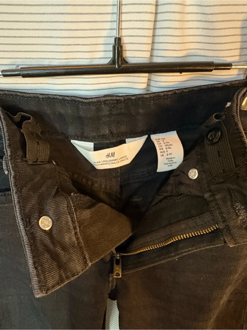 H&M Girls Vintage Wash Wide-Leg Jeans